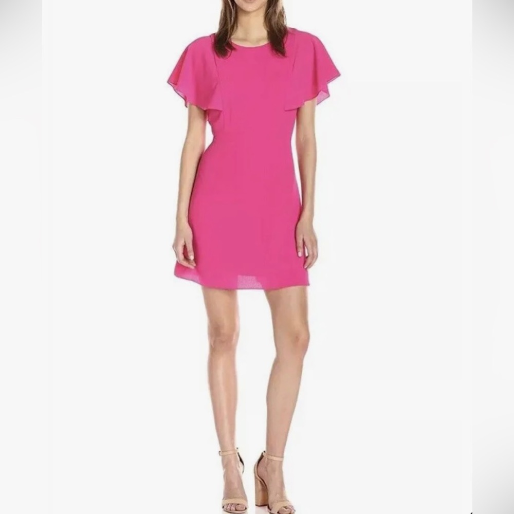 Kensie flutter sleeve, pink dress. Size medium. NWT